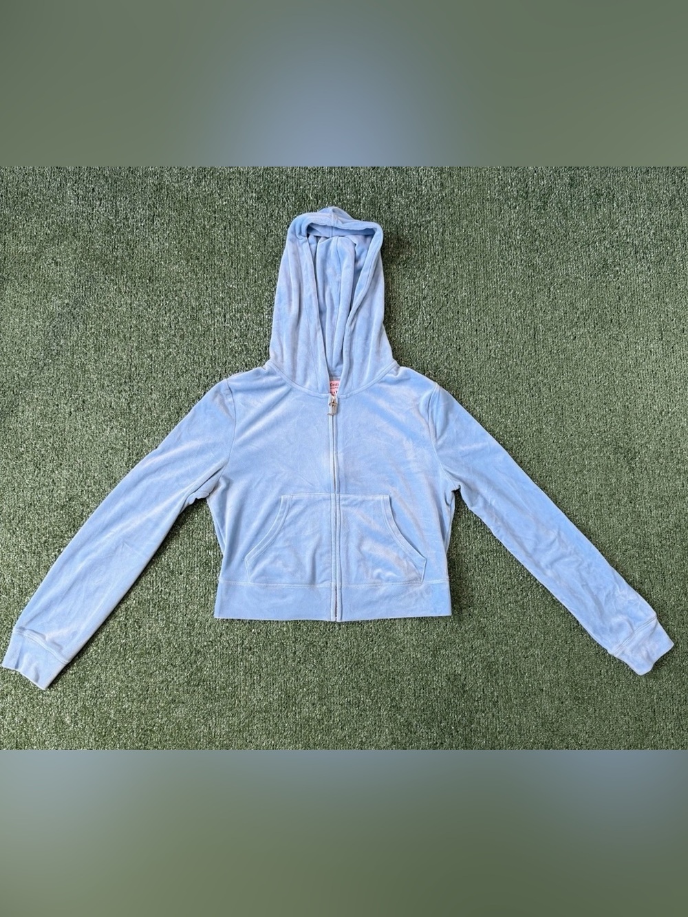 Juicy Couture  Y2K OG Big Bling Velour Zip Hoodie Blue M